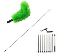 2-in-1 Gutter Cleaning Tools, 10.5ft Pole Gutter Brush with Leaf Shovel, Gutter Cleaner Scoop for Cleaning Leaves Debris, Telescopic Gutter Cleaning Tools From the Ground