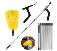 2-in-1 Gutter Cleaning Tools, 320cm Telescopic Gutter Cleaner with Gutter Brush & Leaf Shovel, Gutter Cleaner with 8-Section Pole Telescopic Gutter Cleaner for Cleaning Leaves Debris Window Spider Web