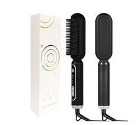 2 in 1 Hair Straightener Brush Professional Hot Comb Straightener for Wigs Hair Curler Straightener Comb Styling Tools Tool DIY(Nero)