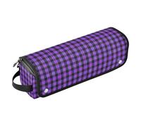 2 in 1 Hair Tools Organizer and Heat Resistant Mat Heating Tools Travel Bag Organizer for Flat Irons, Straighteners, Curling Irons, Vintage Purple Buffalo Plaid Checked Travel Accessory