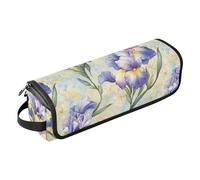2 in 1 Hair Tools Organizer and Heat Resistant Mat Portable Travel Carrying Case for Hot Tools Curling Iron Flat Irons Hair Volumizer Styler, Vintage Louisiana Iris Women Essentials Storage
