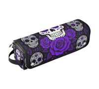 2 in 1 Hair Tools Organizer and Heat Resistant Mat Waterproof Hair Tools Travel Organizer for Hot Curling Iron Flat Irons Volumizer Styler Day of The Dead Purple Sugar Skulls Travel Accessory