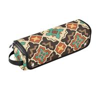 2 in 1 Hair Tools Organizer and Heat Resistant Mat with Zipper Dustproof Travel Hair Straightener Bag for Straigheners, Curling Iron, Hair Dryer, Flat Geometric Pattern Maltese Cross