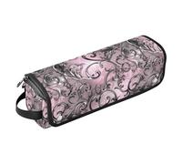 2 in 1 Hair Tools Organizer and Heat Resistant Mat with Zipper Large Capacity Hair Straighteners Organizer for Curling Iron Straightener Flat Hair Dryer, Black Vintage Thorn Flowers