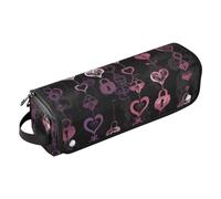 2 in 1 Hair Tools Organizer with Heat Resistant Mat Waterproof Hair Tools Travel Organizer for Flat Irons, Straighteners, Curling Irons, Gothic Darkness Locks Hearts Chain Hair Accessories