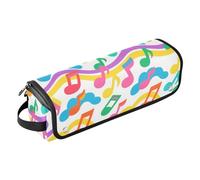 2 in 1 Hair Tools Organizer with Heat Resistant Pad Double-Layer Travel Carrying Case for Flat Iron Hot Tools and Haircare Accessories, Colorful Note Wave Pattern