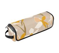 2 in 1 Hair Tools Organizer with Heat Resistant Pad Heating Tools Travel Bag Organizer for Curling Iron Straightener Flat Hair Dryer, Henri Style Daffodil Bronze