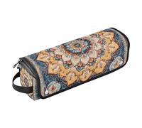 2 in 1 Hair Tools Organizer with Heat Resistant Pad Waterproof Curling Iron Travel Case for Hot Tools Curling Iron Flat Irons Hair Volumizer Styler, Bohemian Pattern Boho Vintage Mandala