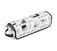 2 in 1 Hair Tools Organizer with Iron Mat Double-Layer Travel Carrying Case for Hot Tools Curling Iron Flat Irons Hair Volumizer Styler, Faith Over Fear Flag Hair Accessories Organizer