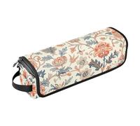 2 in 1 Hair Tools Organizer with Iron Mat Portable Travel Carrying Case for Curling Iron Straightener Flat Hair Dryer, William Morris Retro Flowers Travel Bag for Hair Tools