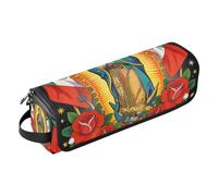 2 in 1 Hair Tools Organizer with Removable Heat Resistant Mat Double-Layer Travel Carrying Case for Flat Irons, Straighteners, Curling Irons,Our Lady Virgin Mary Mexican Flag Travel