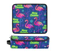 2 in 1 Hair Tools Organizer with Removable Heat Resistant Mat Hair Tools Organizer Storage Bag for Hot Curling Iron Flat Irons Volumizer Styler Merry Christmas Red Flamingo Travel Accessory