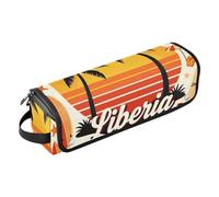 2 in 1 Hair Tools Organizer with Removable Heat Resistant Mat Liberia Beach Tropical Liberian Sunset Waterproof Flat Curling Irong Travel Organizer for Flat Iron Hot Tools and Haircare