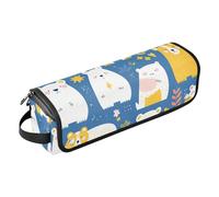 2 in 1 Hair Tools Organizer with Removable Heat Resistant Mat Removable Hair Styling Accessories Organizer for Straigheners, Curling Iron, Hair Dryer, Mr &mrs Bear Peach Blue