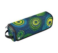 2 in 1 Hair Tools Organizer with Removable Heat Resistant Mat Waterproof Portable Open Flat Travel Bag for Flat Iron Hot Tools and Haircare Accessories, Peacork Feather Hair Accessories