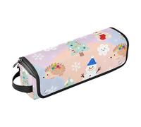 2 in 1 Hair Tools Organizer with Removable Heat Resistant Mat Waterproof Portable Open Flat Travel Bag for Hot Tools Curling Iron Flat Irons Hair Volumizer Styler, Merry Christmas Cartoon