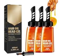 2 in 1 Hair Wax Gel with Comb, Men's Hair Styling Gel Tool Hair Wax, Natural Shine Strong Hold Gel Wax with Strong Firm Hold for Side Part, 100ML (3Pcs)