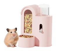2 in 1 Hamster Eats Water Dispenser, Automatic Bunny Feeder with Leak-Proof Bottle, Large Capacity Guinea Pig & Small Animal Feeder for Cages, Convenient Pet Feeding Station