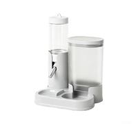 2-in-1 Hamster Feeder Water Bottle Leak-Proof Stainless Steel 13 x 11 | Automatic gravity feeder transparent container easy maintenance non-slip base fits standard cages