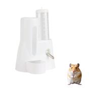 2 in 1 Hamster Water Bottle - Automatic Feeder Food Water Dispenser, Freestanding Cage Feeder with Food Bowl for Small Animals Like Gerbil, Rat, or Rabbit, Guinea Pig Water Bottle, White
