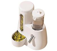 2-in-1 Hamster Water Bottle & Food Dispenser, 125ml Leakproof Automatic Guinea Pig Water Bottle with Stable Base, Detachable