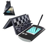 2 In 1 Handheld Electronic Chess Board Set with Stylus Large Led Display, Electronic Chess Set with 220 Classic Games, for Adults, Kids, and Beginners Learn and Travel