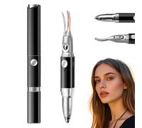 2-in-1 Heated Eyelash Curler and Eyebrow Trimmer, Electric Eyelash Curler with 2 Temperature Levels, Anti-Burn USB Rechargeable Eyebrow Trimmer, Eyebrow Epilator Tools (Black)