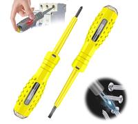 2 in 1 High Torque Strong Magnetic Screwdriver Electricity Detector, 2025 New Voltage Tester Tool, Live Wire Sensor Pen, Compact Anti-Slip Grip, Detect Current Screws, Home Auto Use (Yellow)
