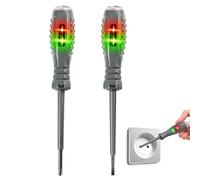 2-in-1 High Torque Strong Magnetic Screwdriver Electricity Detector, Alloy Dual Color Light Measuring Electric Pen,12V-250V Non Contact Voltage Tester (Flathead+Crosshead)