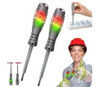 2-in-1 High Torque Strong Magnetic Screwdriver Electricity Detector, Dual-Light Measuring Electric Pen & Screwdriver, 12v-220v Non Contact Voltage Detector, for Ac/Dc Circuit Detection (Cross-head*2)