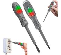 2-in-1 High Torque Strong Magnetic Screwdriver Electricity Detector, Non-Contact Voltage Tester Pen, High Torque Alloy Dual Light Color Light Measuring Electric Pen, 12V-220V Non Contact (2PCS)