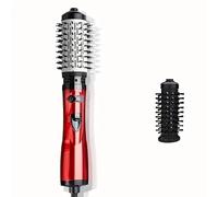2-in-1 Hot Air Brush and Hair Straightener, Tourmaline Ceramic Styling Tool, 2-Way Rotating