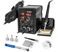2 in 1 Hot Air Rework Soldering Iron Station Kit, Precision Circuit Board Soldering Gun Kit, Rapid Heat up Solder Station with °F /°C, Upgrade Dual System Independent Control, Auto Sleep & Calibration