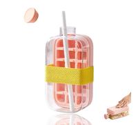 2 in 1 Ice Cube Bottle Cup Perfect for Travel Hiking Gym Busy Lifestyles, Ice Bottle Cup Lightly Press to Remove Ice and Office Stay Cool on The Go for Iced Coffee Juice Milk（Pink）