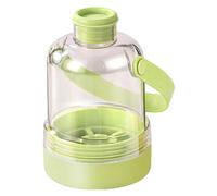 2 in 1 Ice Cube Bottle, Touch-Free Ice Cube Drink Bottle with Fruit Infusion Option, Stackable Dust-Proof ICES Maker, Mint Green, with Straw