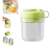 2 in 1 Ice Cube Bottle with Built-in Straw & One-Press Ice Release, Portable Silicone Ice Maker & Drinking Cup for Cold Brew Coffee Cocktails, Leakproof BPA-Free for Camping Travel Office (Green)