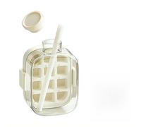 2 In 1 Ice Cube Mold Cups,500ml Portable Ice Cube Bottle with Straw,Zero Touch Press Ice-Cube Mold Water Bottle,Press To Release Ice-Tray,for Home, Outdoor Picnics, Office Use
