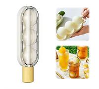 2-in-1 Ice Cube & Popsicle Mold - Silicone Ice Maker with Integrated Straw Stick, Reusable Ice Maker for Frozen Treats, Large Ice Block for Cocktails, Iced Coffee, Smoothies (BPA-Free)