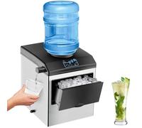 2-in-1 Ice Maker with Cold Water Dispenser, 48LBS Daily | Countertop ice maker and water dispenser combo with 48 lbs daily output, 3 selectable cube sizes, and dual filling options