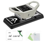 2 in 1 ID Badge Slot Hole Punch 3 x 13 mm and R5 Card Corner Trimmer Dual Use Hand Hold Slot Flat Hole Puncher DIY Corner Rounder Punch Tool for PVC ID Card Name Badge Photo Paper Crafts