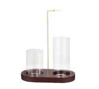 2 in 1 Incense Holder, Double-Height Glass Placement, 27x15x5.5cm, Fragrance Stand, Cone Stick Holder, Metal Design, For Home Decor Yoga Practice Ceremonies