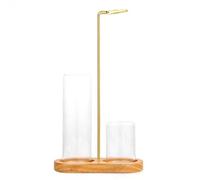 2 In 1 Incense Holder for Sticks, Glass Hang Upside Down Incense & Candle Holder With Storage, Porta Inciensos Elegantes with Ash Catcher for Meditation Yoga Spa Room Decor(Natural Color)