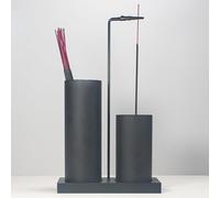 2 in 1 Incense Holder for Sticks,Glass Incense Burner Holder with Storage,Upside Down Incense Holder for Sticks with Glass Ash Catcher for Meditation Yoga Spa Room Home Decor[Full Black]
