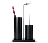 2 in 1 Incense Holder for Sticks,Glass Incense Burner Holder with Storage,Upside Down Incense Holder for Sticks with Glass Ash Catcher for Meditation Yoga Spa Room Home Decor[Full Black]