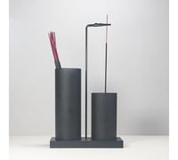 2 in 1 Incense Holder for Sticks,Glass Incense Burner Holder with Storage,Upside Down Incense Holder for Sticks with Glass Ash Catcher for Meditation Yoga Spa Room Home Decor[Full Black]