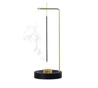 2-in-1 Incense Holder for Sticks Modern Design Wooden Incense Holders with Cone Coil and 9 Hole Incense Holder Upside Down Incense Stick Holders for Yoga Meditation Home Office Decor (Black)
