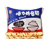 2 in 1 Instant Noodles Plush Pillow with Blanket, Stuffed Beef Fried Noodles Plush Pillow, Nap Air-Conditioning Blanket for Home Sofa Office