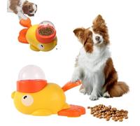 2-in-1 Interactive Dog Puzzle Feeder - Slow Feeder Dog Bowl & Treat Dispensing Toy, Durable & Safe for Small & Medium Dogs, Duck-Shaped Design for Smart Dog Enrichment & Anti-Gulping Mealtime (Yellow)