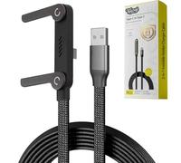 2-in-1 Invisible Holder Charger Cable, 240w Fast Charging Cord with Built-In Phone Stand, Braided Fast 90 Degree USB-C T-Shaped Foldable Durable Multi-functional Charger Cord(A TO C)