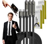 2-in-1 Invisible Holder Charger Cable with Stand,240W Multi Fast Invisible Holder Charger Cable with Stand,5 FT Flexible Cord for Smartphones,Tablets,Laptops,Enjoy Hands-free Video Browsing (3Pcs)